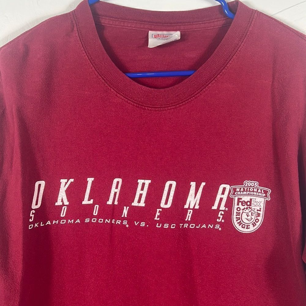 🏈 Vintage OU SOONERS vs USC TROJANS  2005 Orange Bowl National Championship EUC